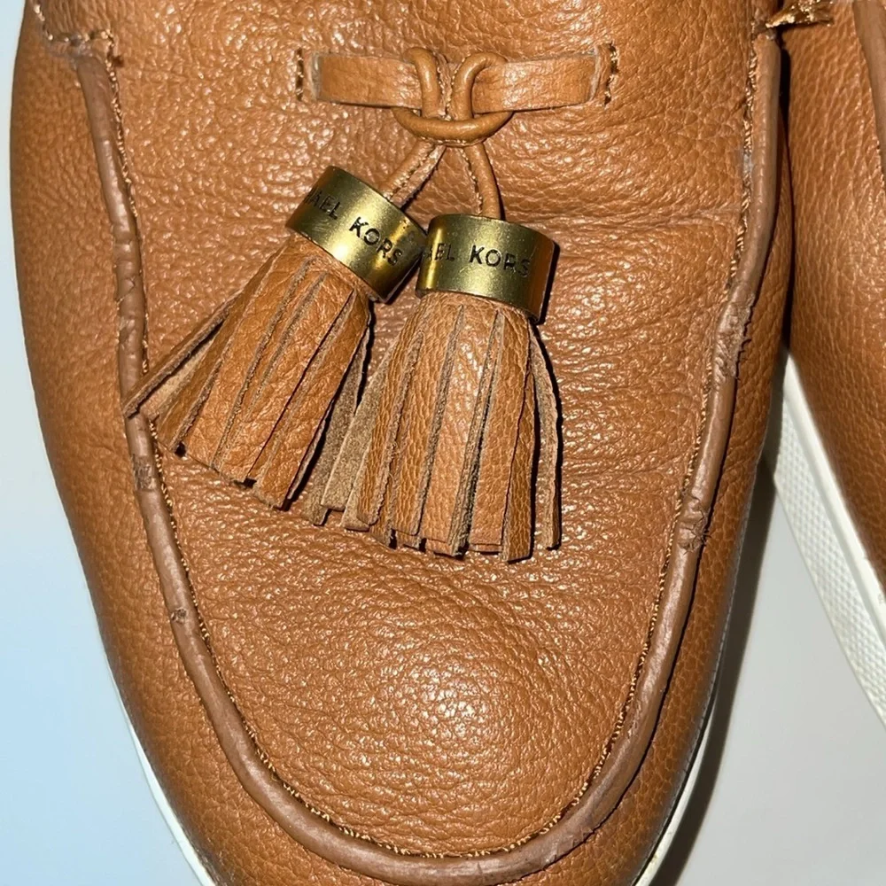 MICHAEL Michael Kors Callahan Camel Leather Tassel Moccasin Slip on Loafer‎ 8 M